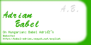 adrian babel business card